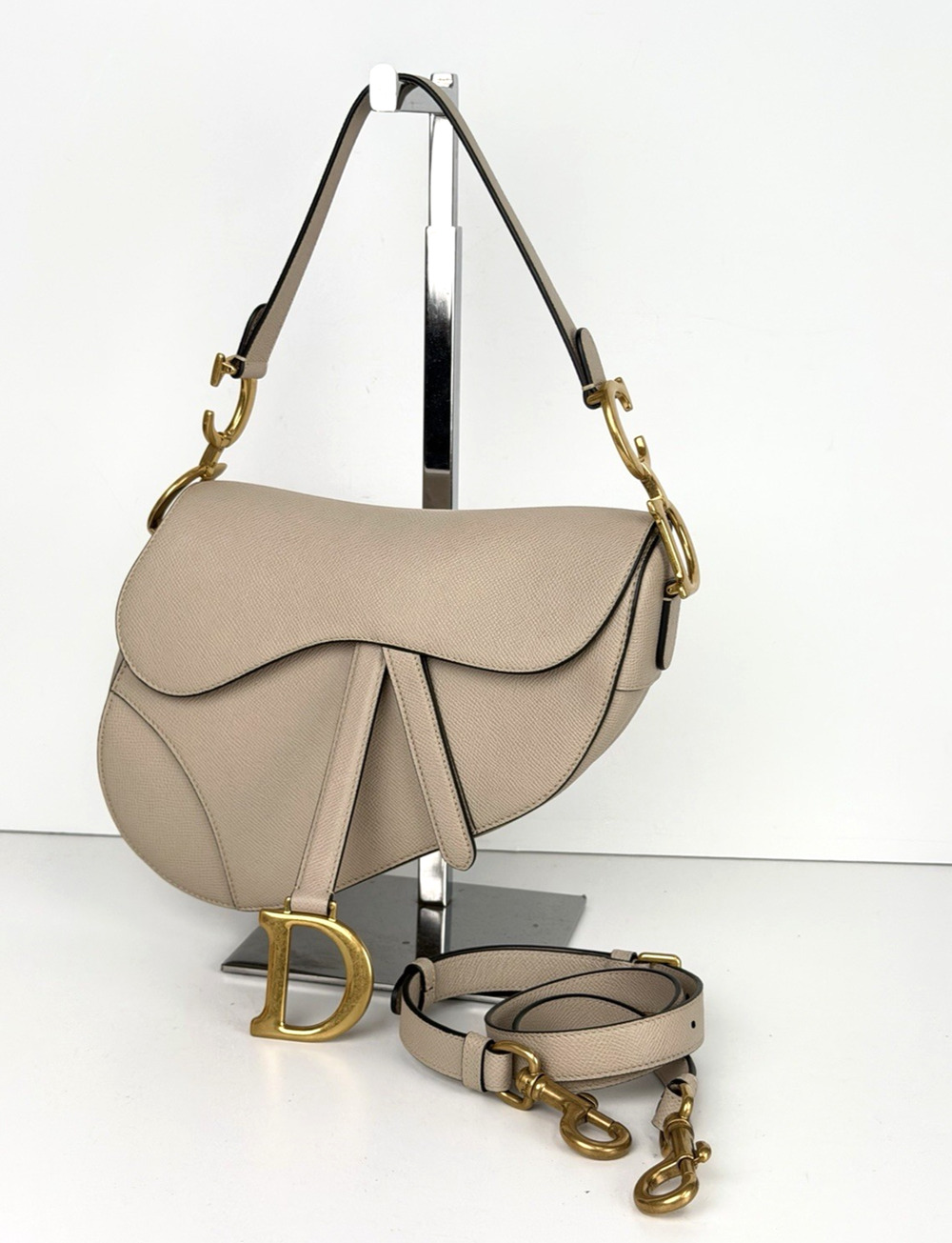 Christian Dior Saddle Bag in Beige Latte Grained Calfskin Leather 2025 D-05